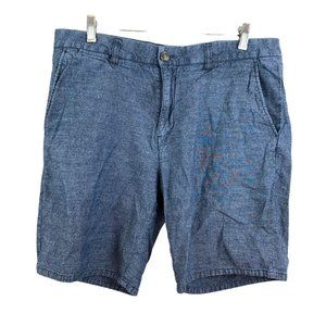 JOHNNIE-O Mens 35 Blue Perkins Chambray 9" Shorts JMSH1370 EUC